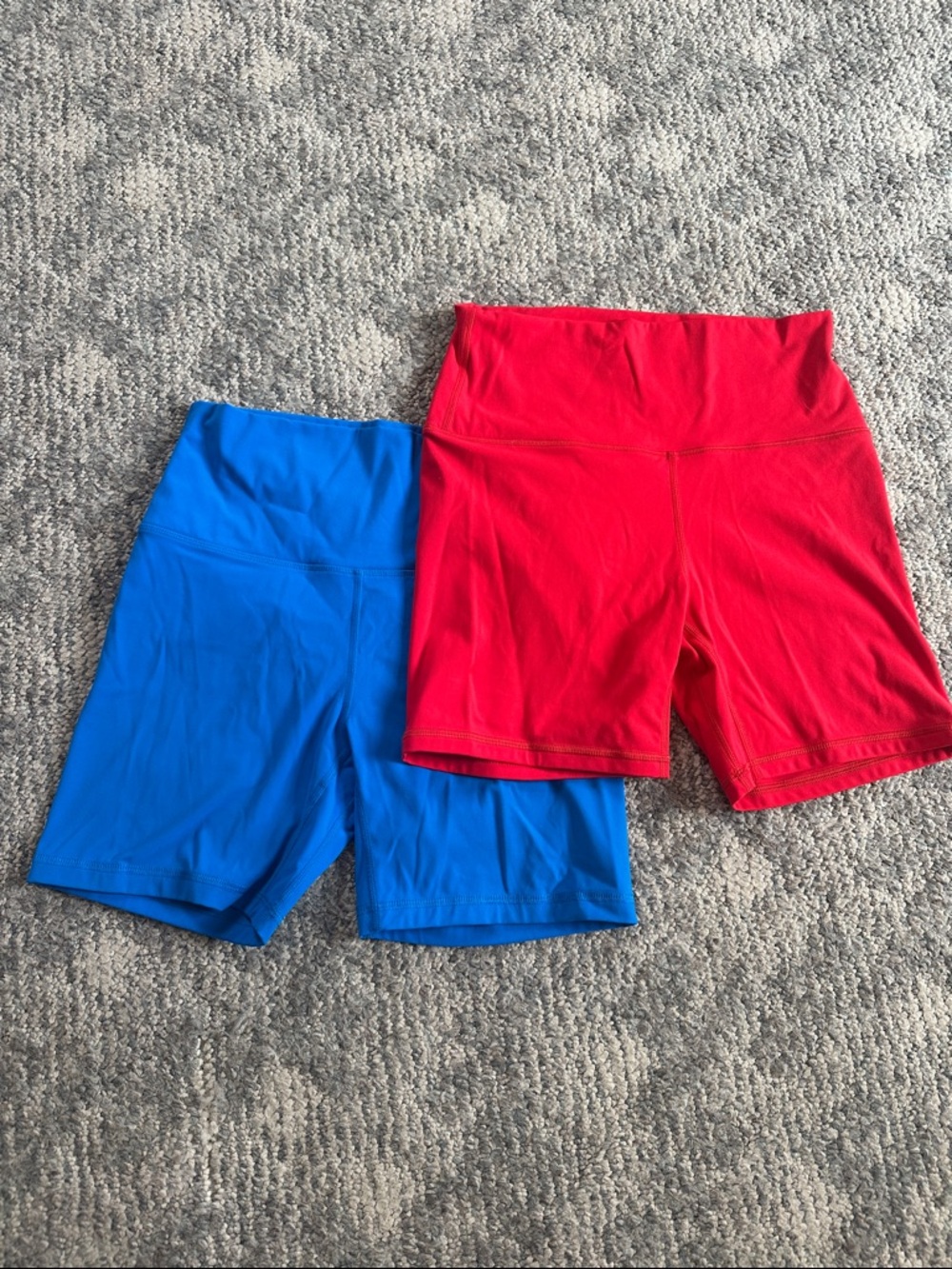 Women Bright Red and Royal Blue Active Bike Shorts - Set of 2